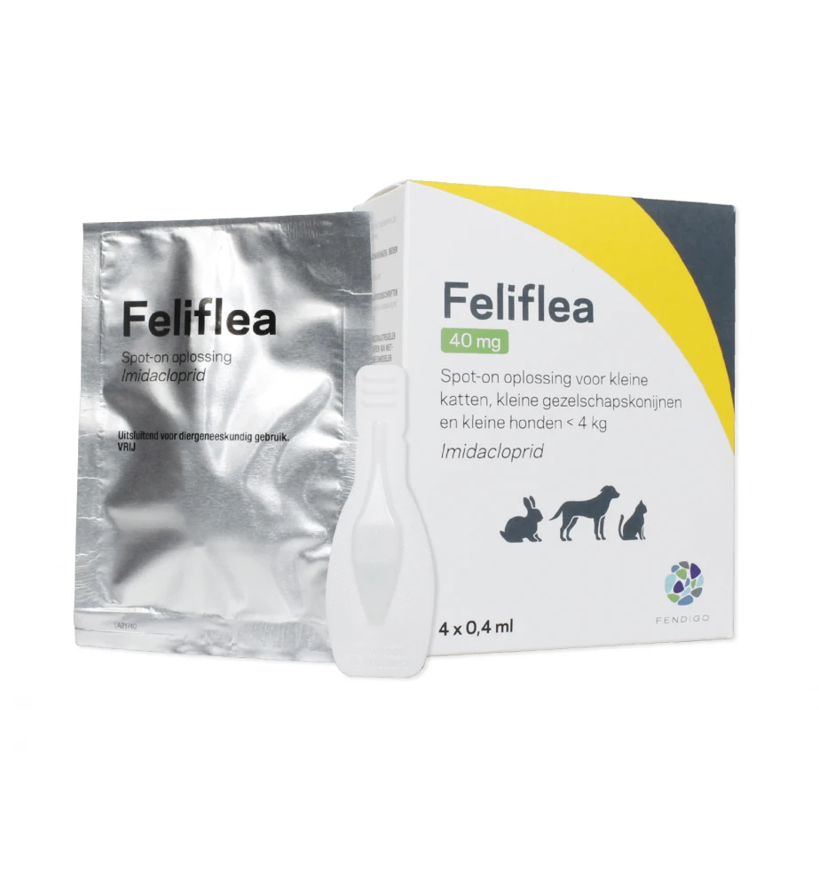 FeliFlea 40 Mg (Kat / Hond / Konijn -4kg) - 4 Pipetten 1 FeliFlea 40 Mg (Kat / Hond / Konijn -4kg) - 4 Pipetten