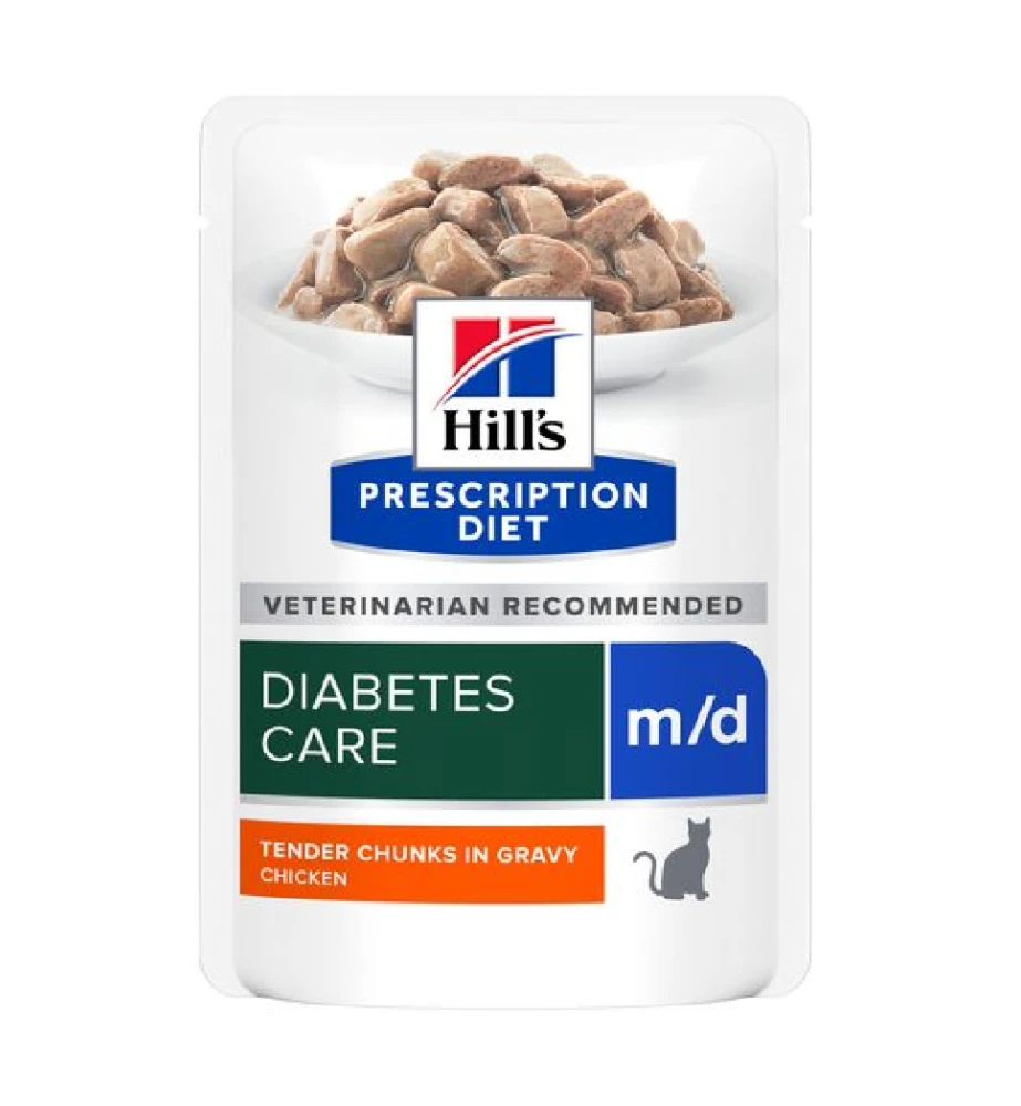Hill's Prescription Diet M/D Diabetes Care Maaltijdzakjes Met Kip - 12 X 85 Gram 1 Hill's Prescription Diet M/D Diabetes Care Maaltijdzakjes Met Kip - 12 X 85 Gram