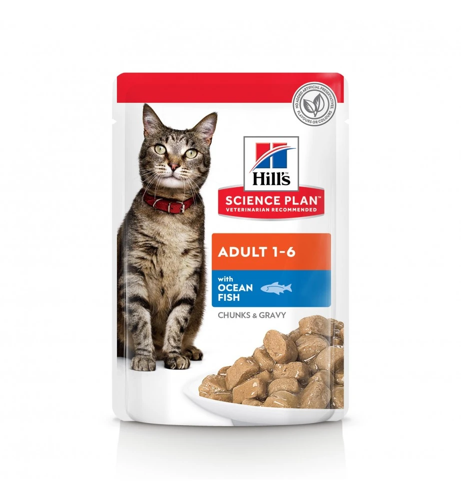 Hill's Science Plan Adult Maaltijdzakjes Met Zeevis - 12 X 85 Gram 1 Hill's Science Plan Adult Maaltijdzakjes Met Zeevis - 12 X 85 Gram